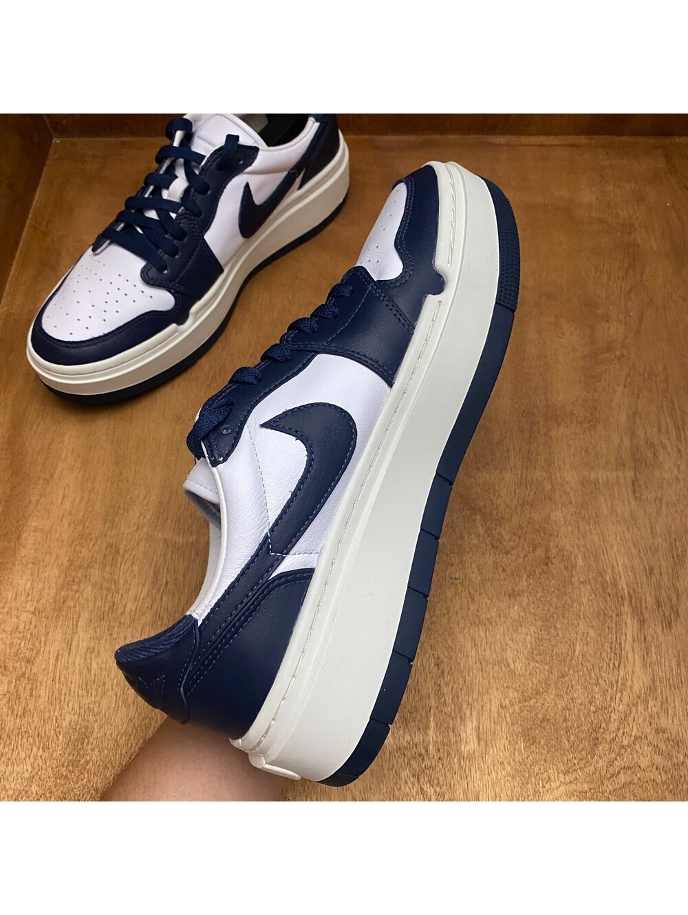 Nike Air Jordan 1 Elevate Low Shoes Womens 11.5 Navy White Sneakers DH7004-141 - Picture 14 of 15
